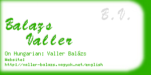 balazs valler business card