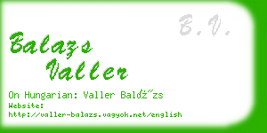 balazs valler business card